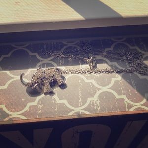 Silver pandora elephant necklace